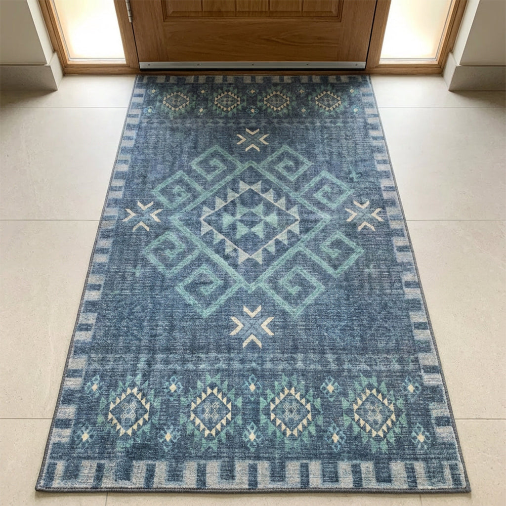 Muddy Mat Muddy Carpet Mesa Washable Area Rugs for Living Room, Bedroom & Dining Room – Modern Soft Low Pile Non Slip Carpet – Pet Friendly Waterproof Foldable Rugs for Home