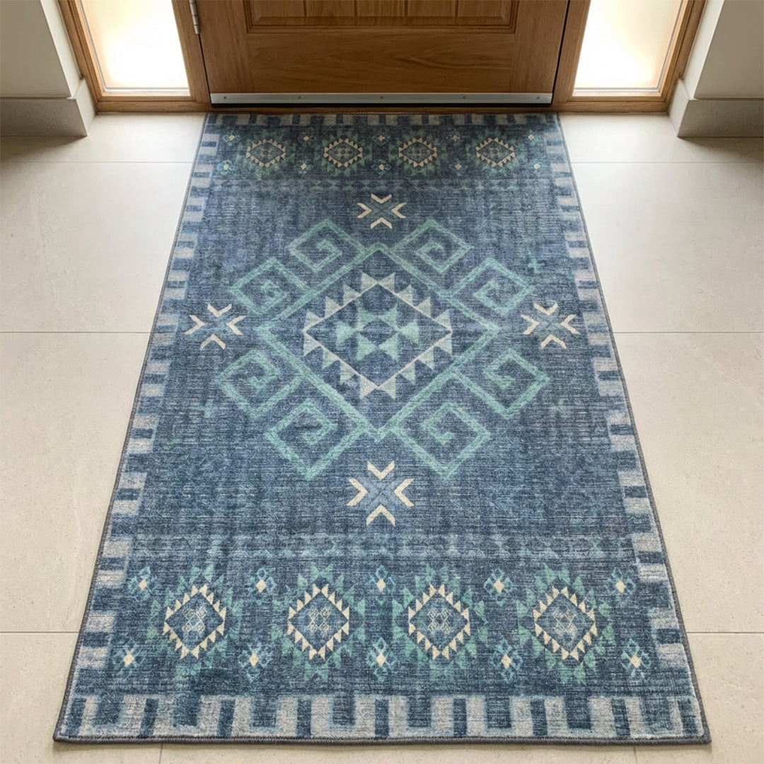 Muddy Mat Muddy Carpet Mesa Washable Area Rugs for Living Room, Bedroom & Dining Room – Modern Soft Low Pile Non Slip Carpet – Pet Friendly Waterproof Foldable Rugs for Home