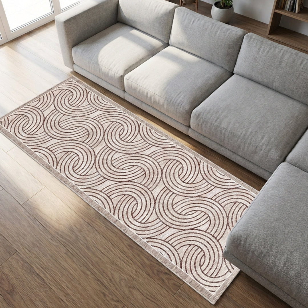 Muddy Mat Muddy Carpet Orbit Washable Area Rugs for Living Room, Bedroom & Dining Room – Modern Soft Low Pile Non Slip Carpet – Pet Friendly Waterproof Foldable Rugs for Home