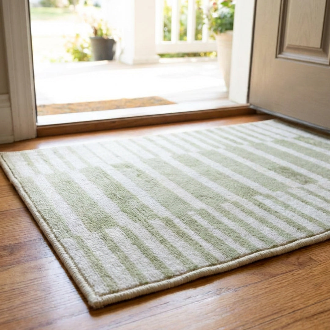 Muddy Mat Muddy Carpet Creamline Washable Area Rugs for Living Room, Bedroom & Dining Room – Modern Soft Low Pile Non Slip Carpet – Pet Friendly Waterproof Foldable Rugs for Home