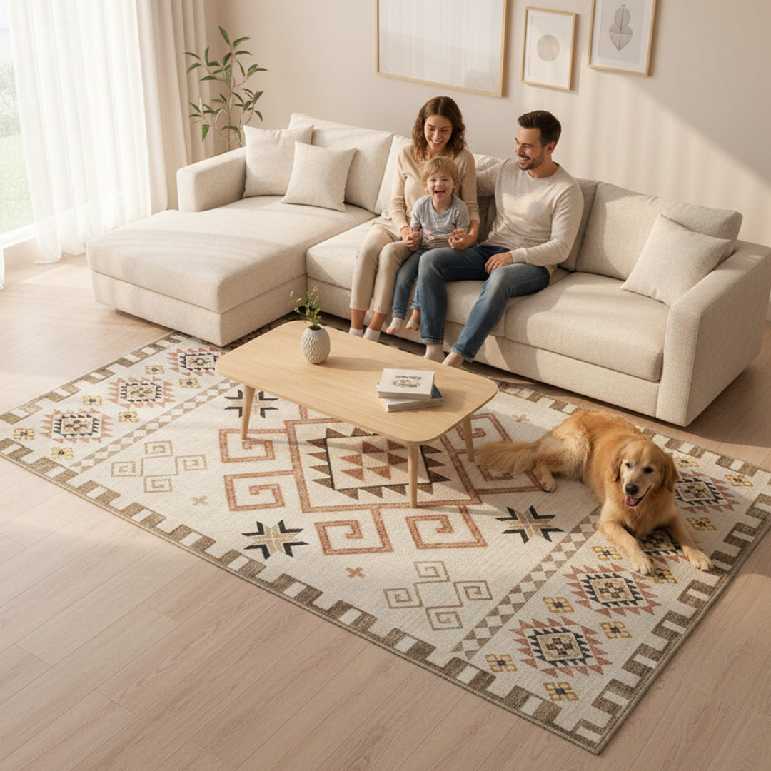 Muddy Mat Muddy Carpet Sedona Washable Area Rugs for Living Room, Bedroom & Dining Room – Modern Soft Low Pile Non Slip Carpet – Pet Friendly Waterproof Foldable Rugs for Home