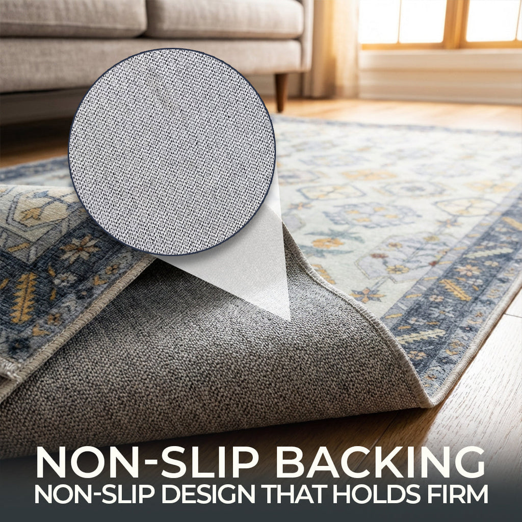 Muddy Mat Muddy Carpet Celeste Washable Area Rugs for Living Room, Bedroom & Dining Room – Modern Soft Low Pile Non Slip Carpet – Pet Friendly Waterproof Foldable Rugs for Home