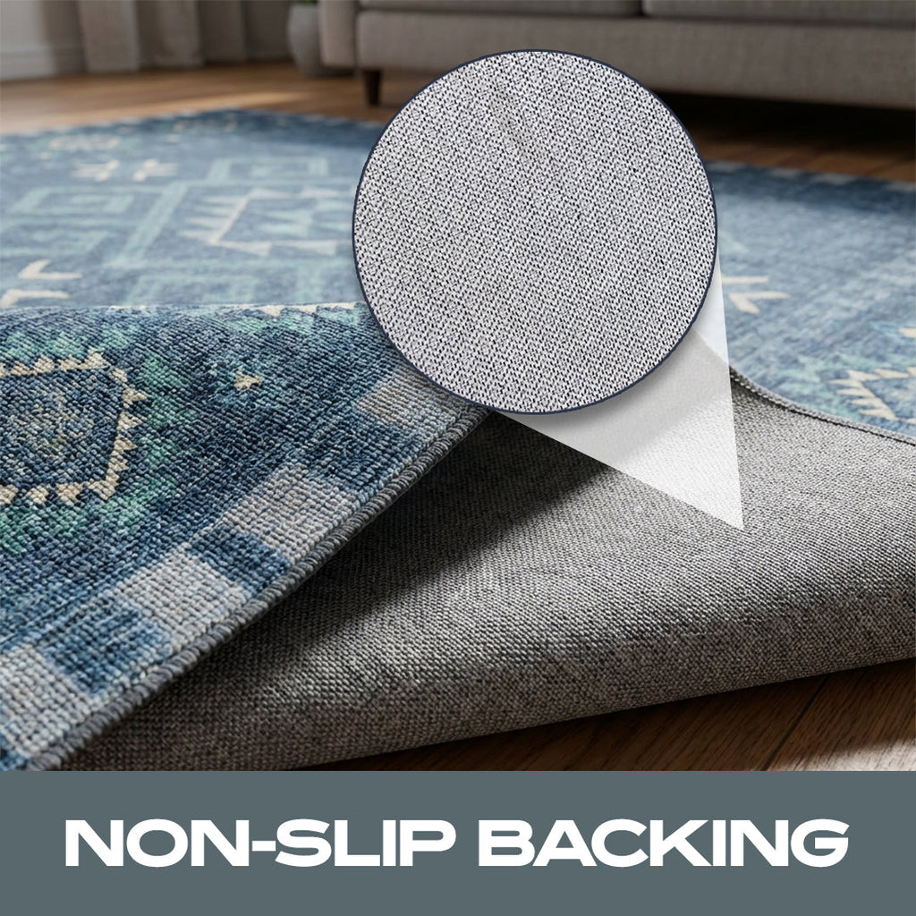 Muddy Mat Muddy Carpet Mesa Washable Area Rugs for Living Room, Bedroom & Dining Room – Modern Soft Low Pile Non Slip Carpet – Pet Friendly Waterproof Foldable Rugs for Home