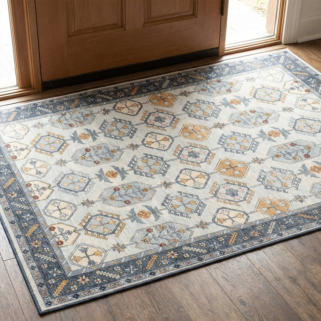 Muddy Mat Muddy Carpet Celeste Washable Area Rugs for Living Room, Bedroom & Dining Room – Modern Soft Low Pile Non Slip Carpet – Pet Friendly Waterproof Foldable Rugs for Home
