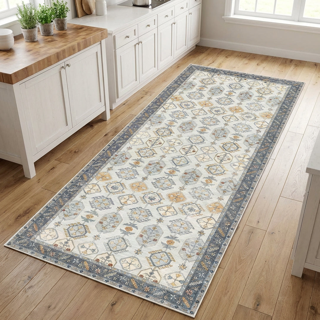 Muddy Mat Muddy Carpet Celeste Washable Area Rugs for Living Room, Bedroom & Dining Room – Modern Soft Low Pile Non Slip Carpet – Pet Friendly Waterproof Foldable Rugs for Home