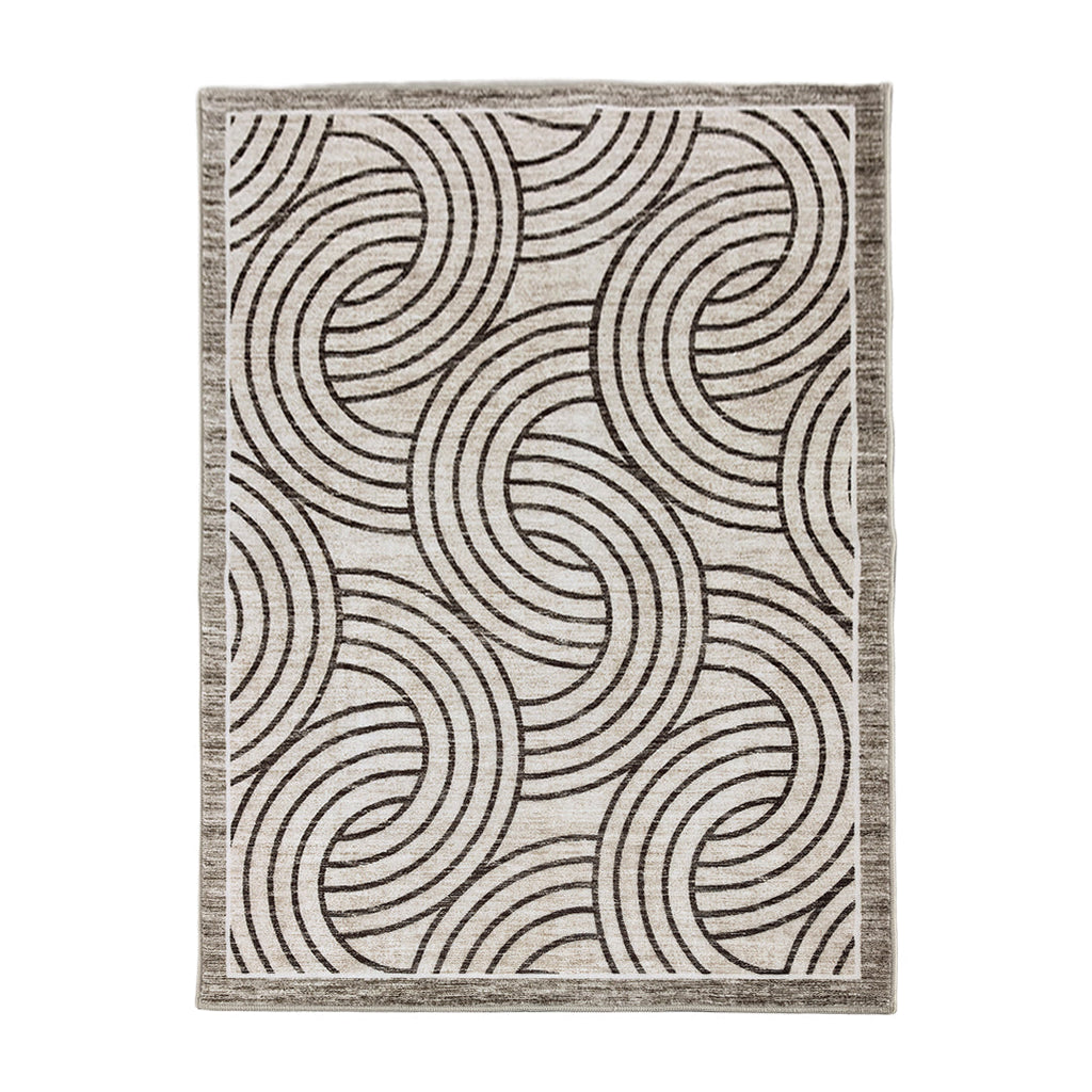 Muddy Mat Muddy Carpet Orbit Washable Area Rugs for Living Room, Bedroom & Dining Room – Modern Soft Low Pile Non Slip Carpet – Pet Friendly Waterproof Foldable Rugs for Home