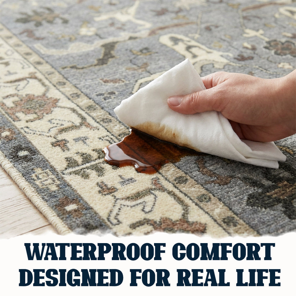 Muddy Mat Muddy Carpet Duskfall Washable Area Rugs for Living Room, Bedroom & Dining Room – Modern Soft Low Pile Non Slip Carpet – Pet Friendly Waterproof Foldable Rugs for Home
