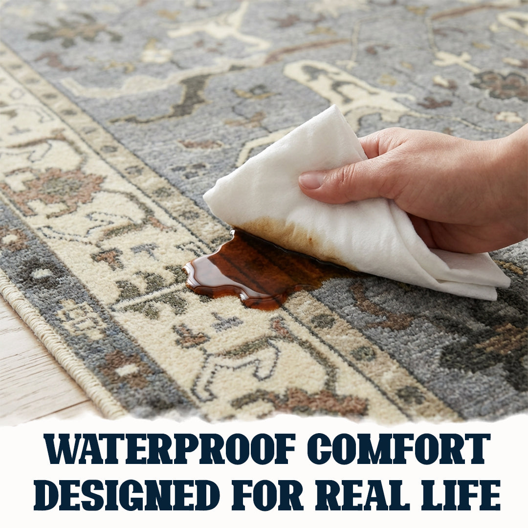 Muddy Mat Muddy Carpet Duskfall Washable Area Rugs for Living Room, Bedroom & Dining Room – Modern Soft Low Pile Non Slip Carpet – Pet Friendly Waterproof Foldable Rugs for Home