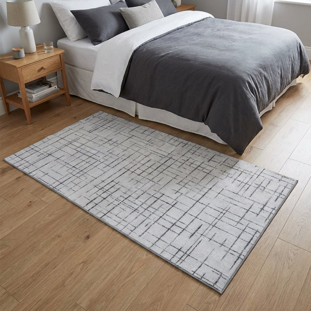 Muddy Mat Muddy Carpet Strata Washable Area Rugs for Living Room, Bedroom & Dining Room – Modern Soft Low Pile Non Slip Carpet – Pet Friendly Waterproof Foldable Rugs for Home