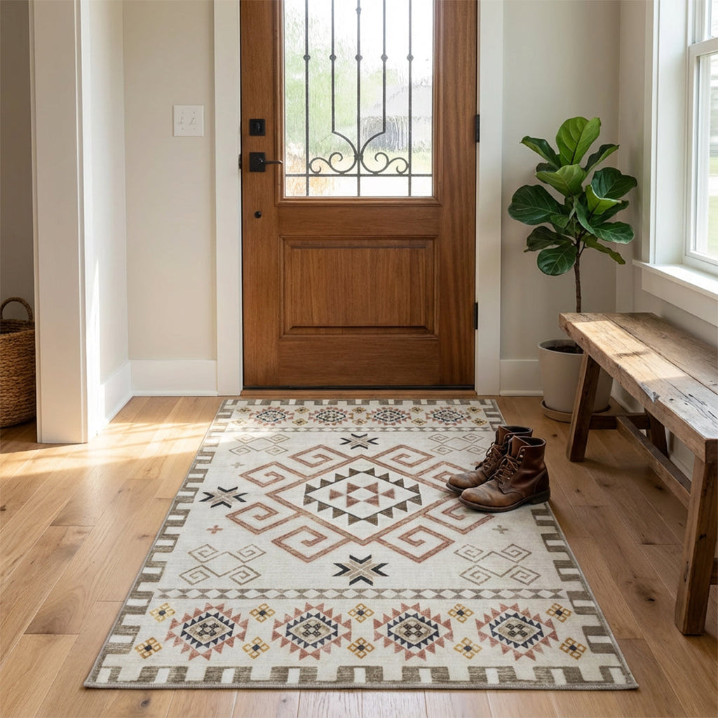Muddy Mat Muddy Carpet Sedona Washable Area Rugs for Living Room, Bedroom & Dining Room – Modern Soft Low Pile Non Slip Carpet – Pet Friendly Waterproof Foldable Rugs for Home