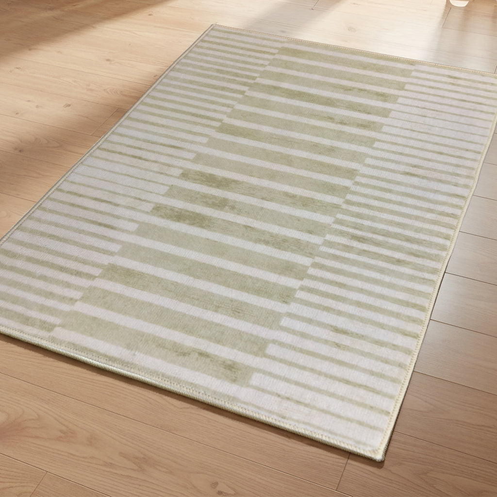 Muddy Mat Muddy Carpet Creamline Washable Area Rugs for Living Room, Bedroom & Dining Room – Modern Soft Low Pile Non Slip Carpet – Pet Friendly Waterproof Foldable Rugs for Home