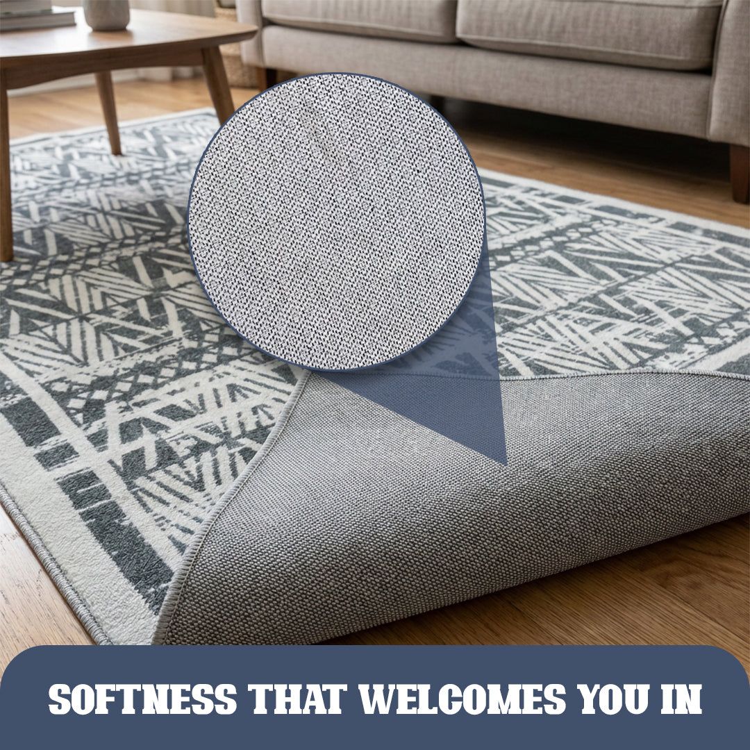 Muddy Mat Muddy Carpet Zenith Washable Area Rugs for Living Room, Bedroom & Dining Room – Modern Soft Low Pile Non Slip Carpet – Pet Friendly Waterproof Foldable Rugs for Home