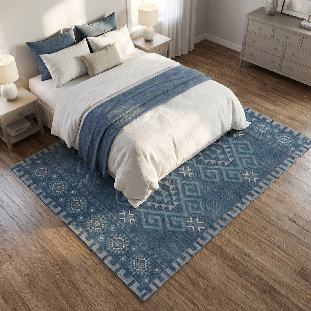Muddy Mat Muddy Carpet Mesa Washable Area Rugs for Living Room, Bedroom & Dining Room – Modern Soft Low Pile Non Slip Carpet – Pet Friendly Waterproof Foldable Rugs for Home