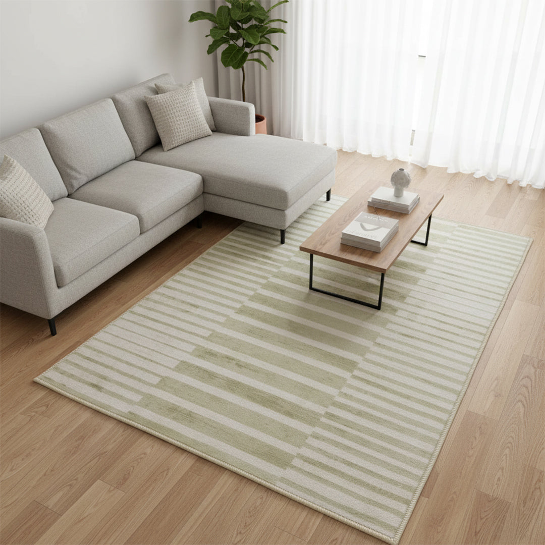 Muddy Mat Muddy Carpet Creamline Washable Area Rugs for Living Room, Bedroom & Dining Room – Modern Soft Low Pile Non Slip Carpet – Pet Friendly Waterproof Foldable Rugs for Home