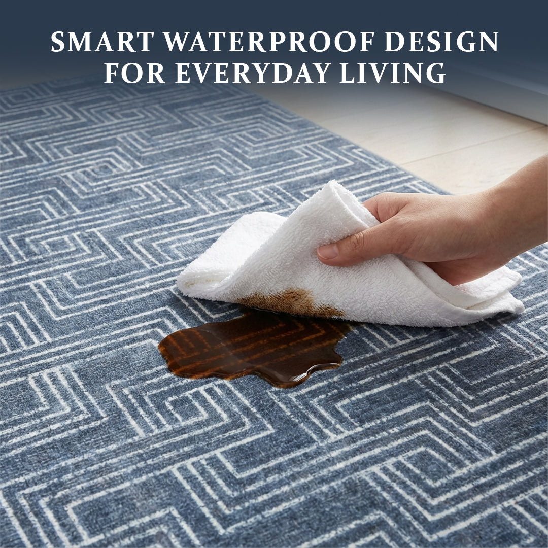 Muddy Mat Muddy Carpet Cipher Washable Area Rugs for Living Room, Bedroom & Dining Room – Modern Soft Low Pile Non Slip Carpet – Pet Friendly Waterproof Foldable Rugs for Home