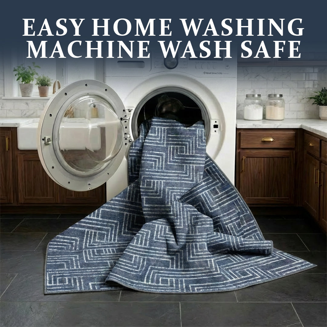 Muddy Mat Muddy Carpet Cipher Washable Area Rugs for Living Room, Bedroom & Dining Room – Modern Soft Low Pile Non Slip Carpet – Pet Friendly Waterproof Foldable Rugs for Home