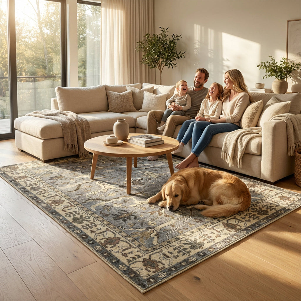 Muddy Mat Muddy Carpet Duskfall Washable Area Rugs for Living Room, Bedroom & Dining Room – Modern Soft Low Pile Non Slip Carpet – Pet Friendly Waterproof Foldable Rugs for Home