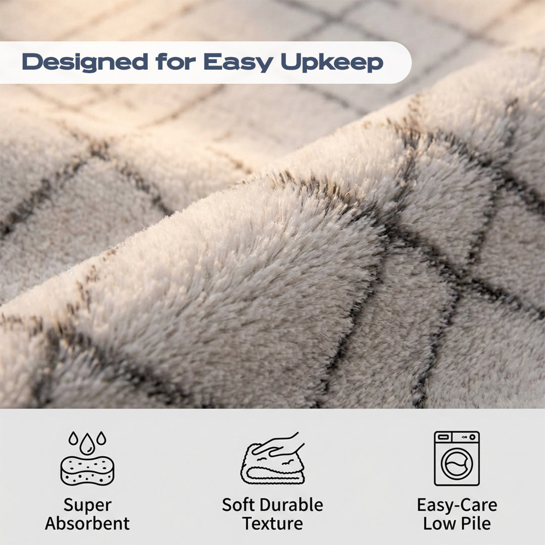 Muddy Mat Muddy Carpet Strata Washable Area Rugs for Living Room, Bedroom & Dining Room – Modern Soft Low Pile Non Slip Carpet – Pet Friendly Waterproof Foldable Rugs for Home