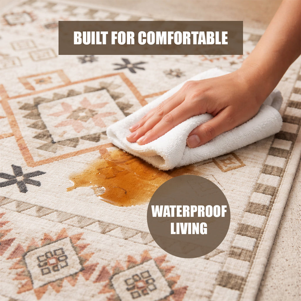 Muddy Mat Muddy Carpet Sedona Washable Area Rugs for Living Room, Bedroom & Dining Room – Modern Soft Low Pile Non Slip Carpet – Pet Friendly Waterproof Foldable Rugs for Home