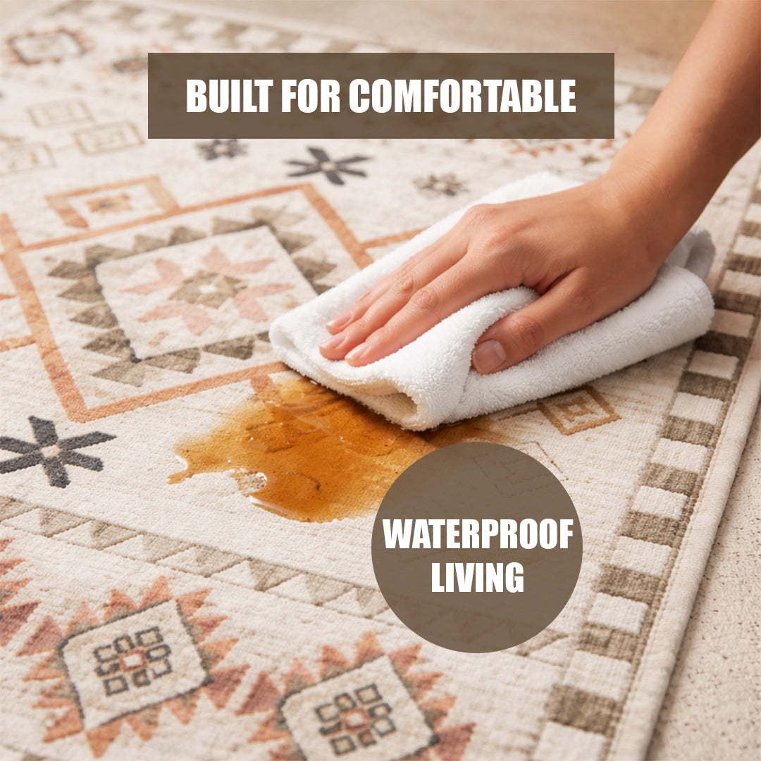 Muddy Mat Muddy Carpet Sedona Washable Area Rugs for Living Room, Bedroom & Dining Room – Modern Soft Low Pile Non Slip Carpet – Pet Friendly Waterproof Foldable Rugs for Home