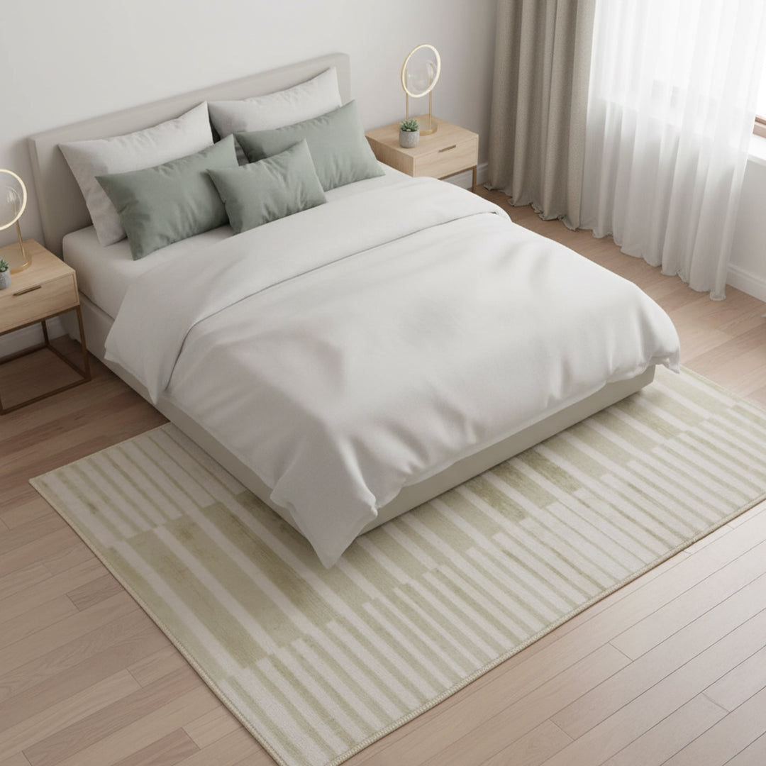 Muddy Mat Muddy Carpet Creamline Washable Area Rugs for Living Room, Bedroom & Dining Room – Modern Soft Low Pile Non Slip Carpet – Pet Friendly Waterproof Foldable Rugs for Home