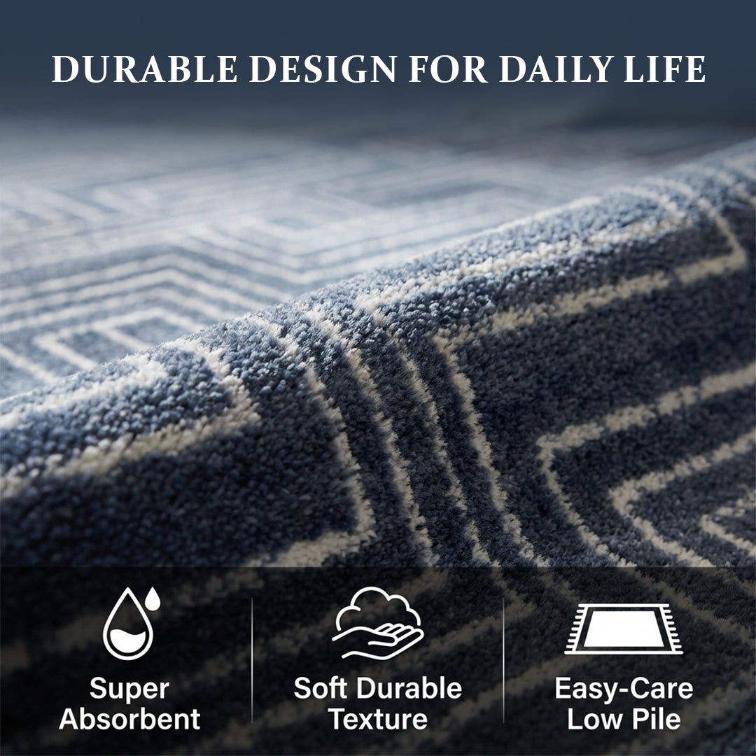 Muddy Mat Muddy Carpet Cipher Washable Area Rugs for Living Room, Bedroom & Dining Room – Modern Soft Low Pile Non Slip Carpet – Pet Friendly Waterproof Foldable Rugs for Home