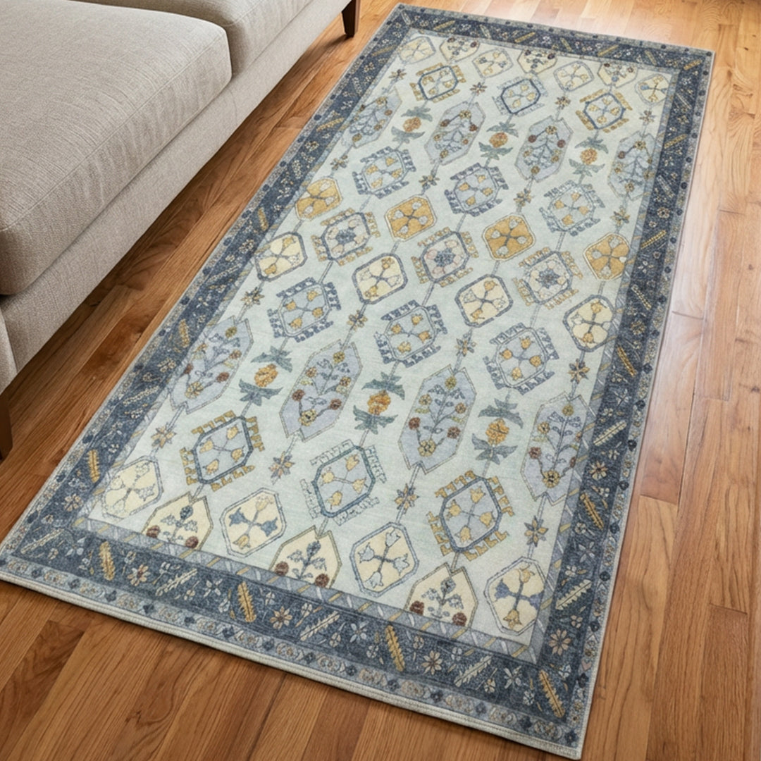 Muddy Mat Muddy Carpet Celeste Washable Area Rugs for Living Room, Bedroom & Dining Room – Modern Soft Low Pile Non Slip Carpet – Pet Friendly Waterproof Foldable Rugs for Home