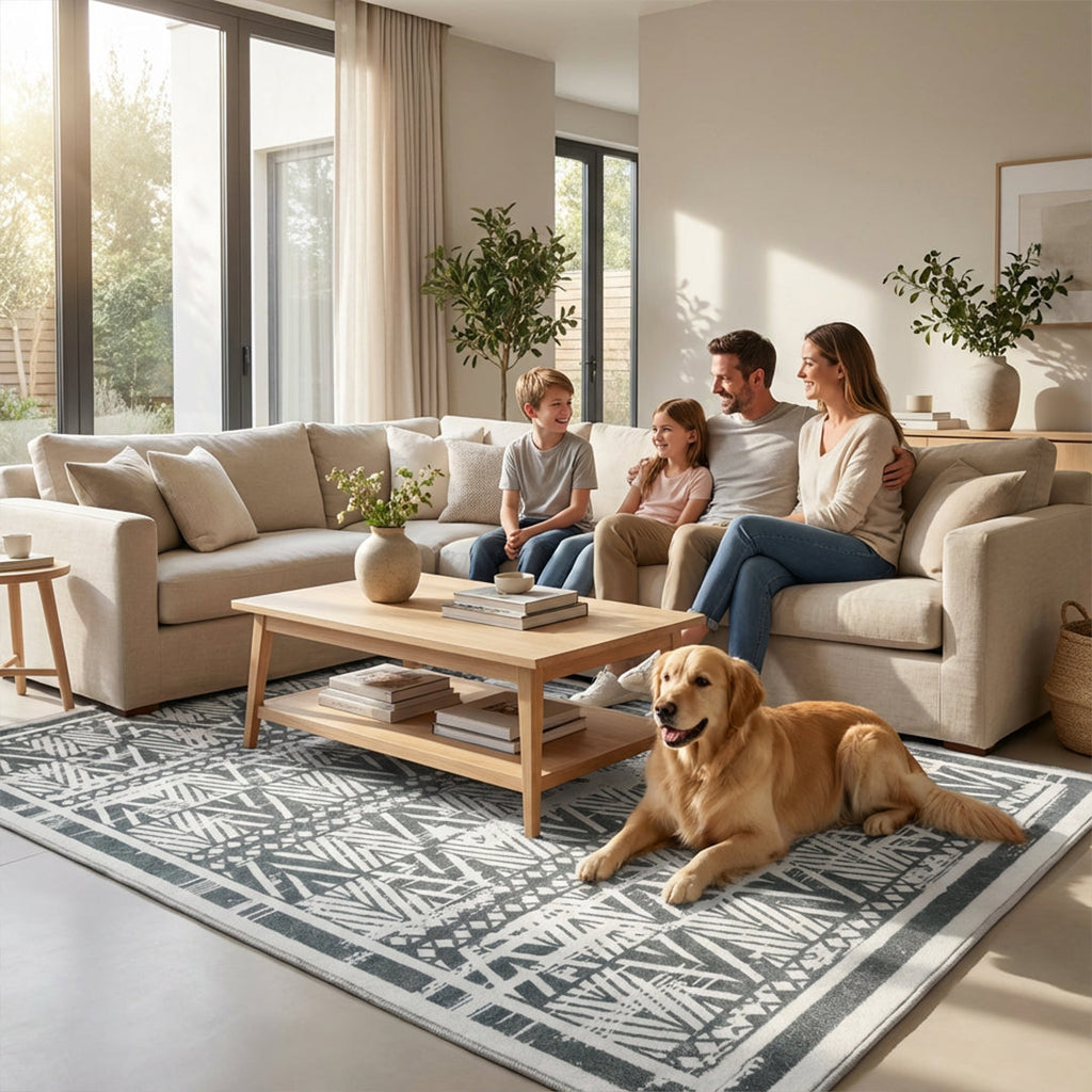 Muddy Mat Muddy Carpet Zenith Washable Area Rugs for Living Room, Bedroom & Dining Room – Modern Soft Low Pile Non Slip Carpet – Pet Friendly Waterproof Foldable Rugs for Home