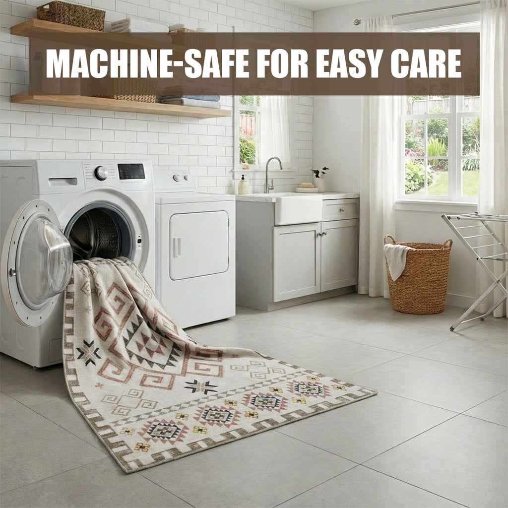 Muddy Mat Muddy Carpet Sedona Washable Area Rugs for Living Room, Bedroom & Dining Room – Modern Soft Low Pile Non Slip Carpet – Pet Friendly Waterproof Foldable Rugs for Home