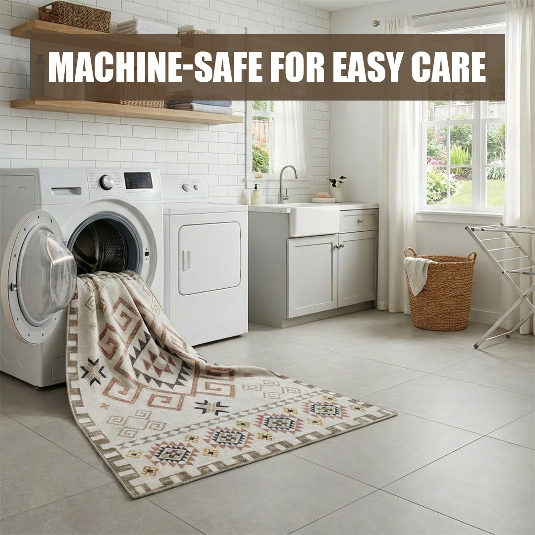 Muddy Mat Muddy Carpet Sedona Washable Area Rugs for Living Room, Bedroom & Dining Room – Modern Soft Low Pile Non Slip Carpet – Pet Friendly Waterproof Foldable Rugs for Home