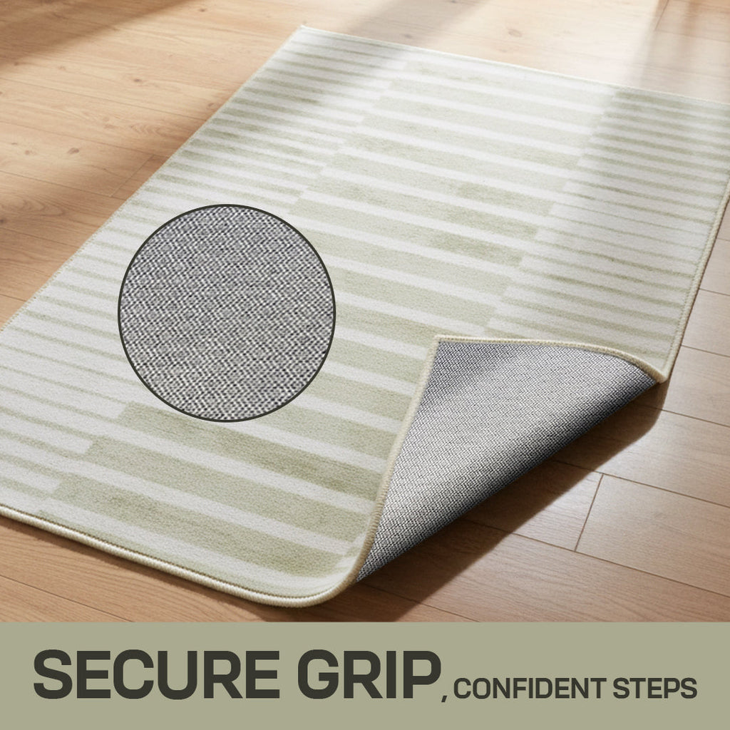Muddy Mat Muddy Carpet Creamline Washable Area Rugs for Living Room, Bedroom & Dining Room – Modern Soft Low Pile Non Slip Carpet – Pet Friendly Waterproof Foldable Rugs for Home