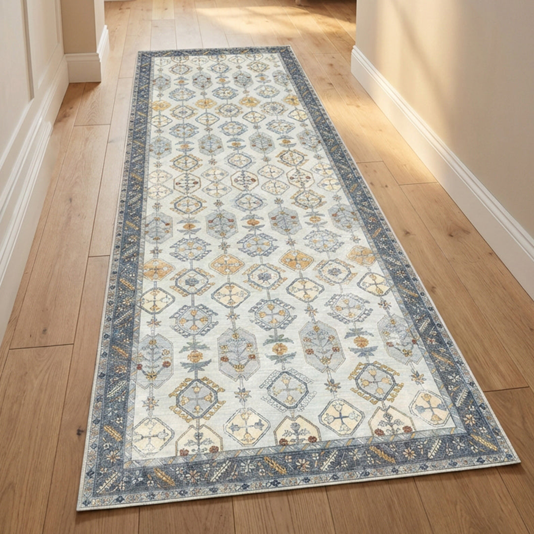Muddy Mat Muddy Carpet Celeste Washable Area Rugs for Living Room, Bedroom & Dining Room – Modern Soft Low Pile Non Slip Carpet – Pet Friendly Waterproof Foldable Rugs for Home