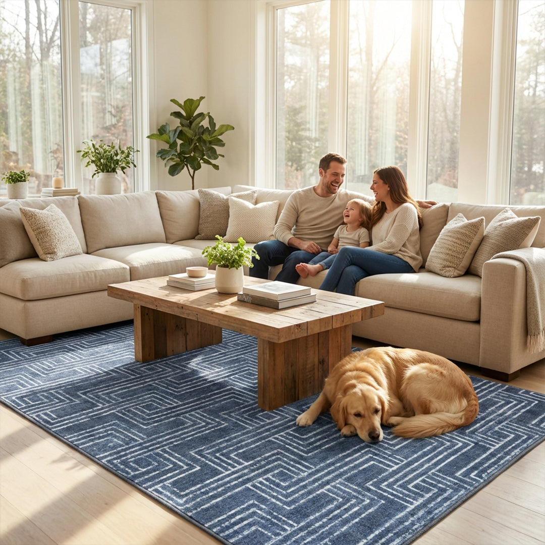 Muddy Mat Muddy Carpet Cipher Washable Area Rugs for Living Room, Bedroom & Dining Room – Modern Soft Low Pile Non Slip Carpet – Pet Friendly Waterproof Foldable Rugs for Home