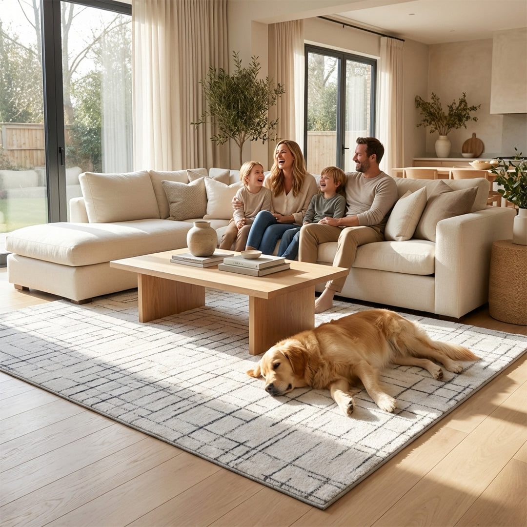 Muddy Mat Muddy Carpet Strata Washable Area Rugs for Living Room, Bedroom & Dining Room – Modern Soft Low Pile Non Slip Carpet – Pet Friendly Waterproof Foldable Rugs for Home