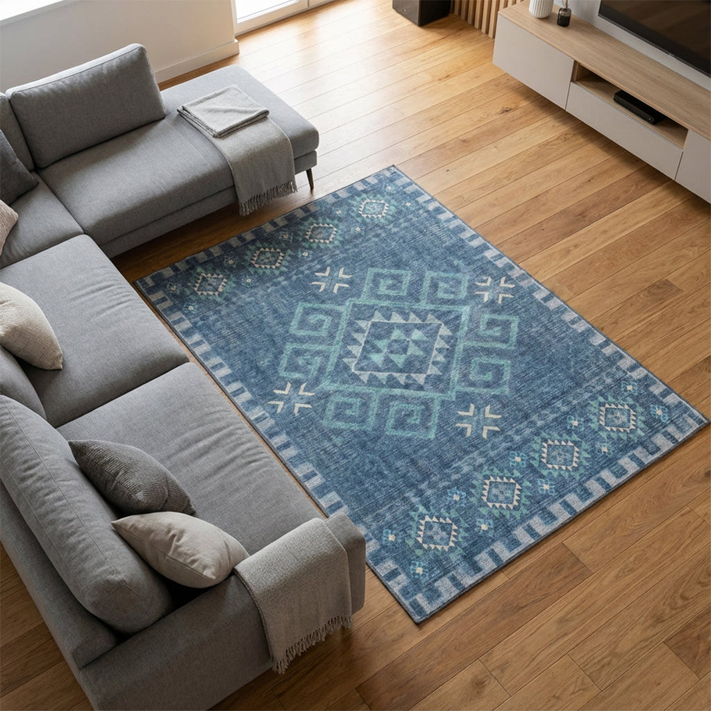 Muddy Mat Muddy Carpet Mesa Washable Area Rugs for Living Room, Bedroom & Dining Room – Modern Soft Low Pile Non Slip Carpet – Pet Friendly Waterproof Foldable Rugs for Home