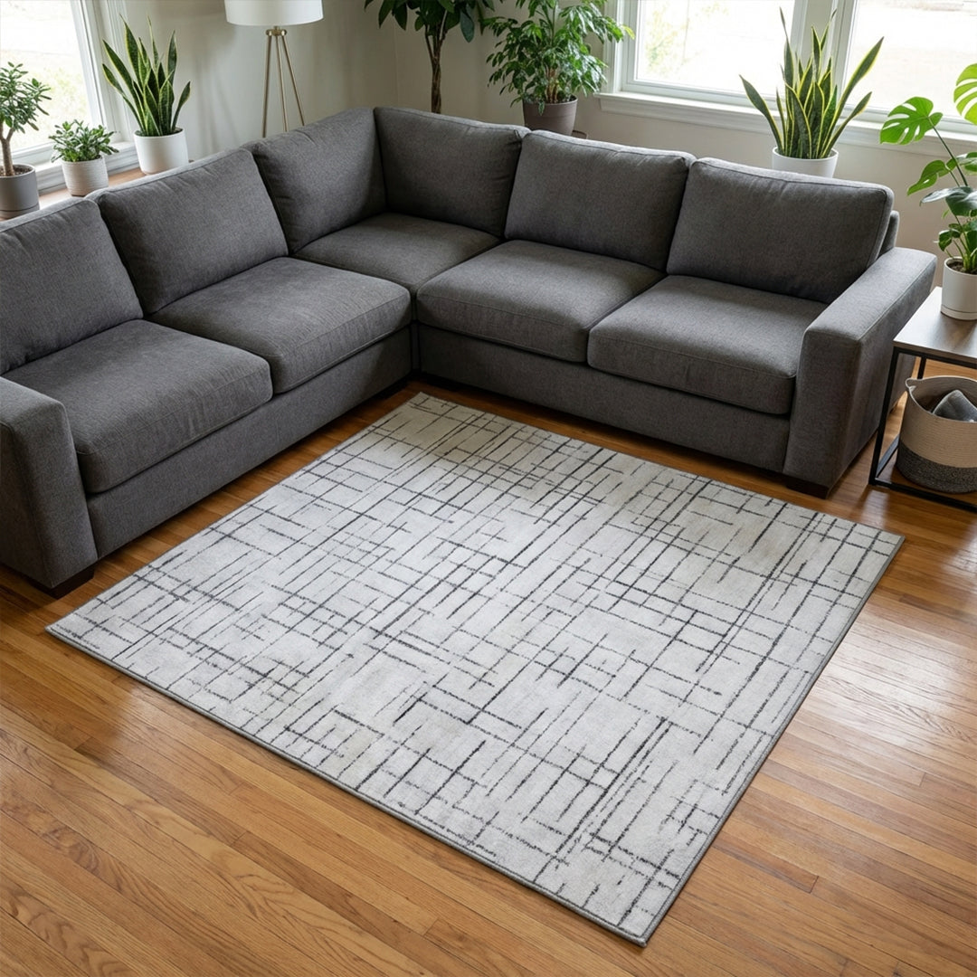 Muddy Mat Muddy Carpet Strata Washable Area Rugs for Living Room, Bedroom & Dining Room – Modern Soft Low Pile Non Slip Carpet – Pet Friendly Waterproof Foldable Rugs for Home