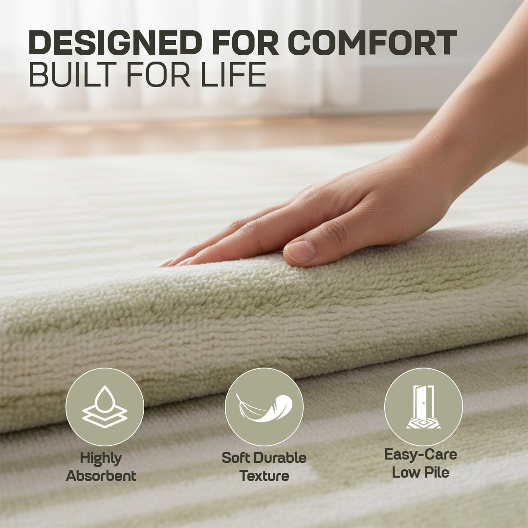 Muddy Mat Muddy Carpet Creamline Washable Area Rugs for Living Room, Bedroom & Dining Room – Modern Soft Low Pile Non Slip Carpet – Pet Friendly Waterproof Foldable Rugs for Home