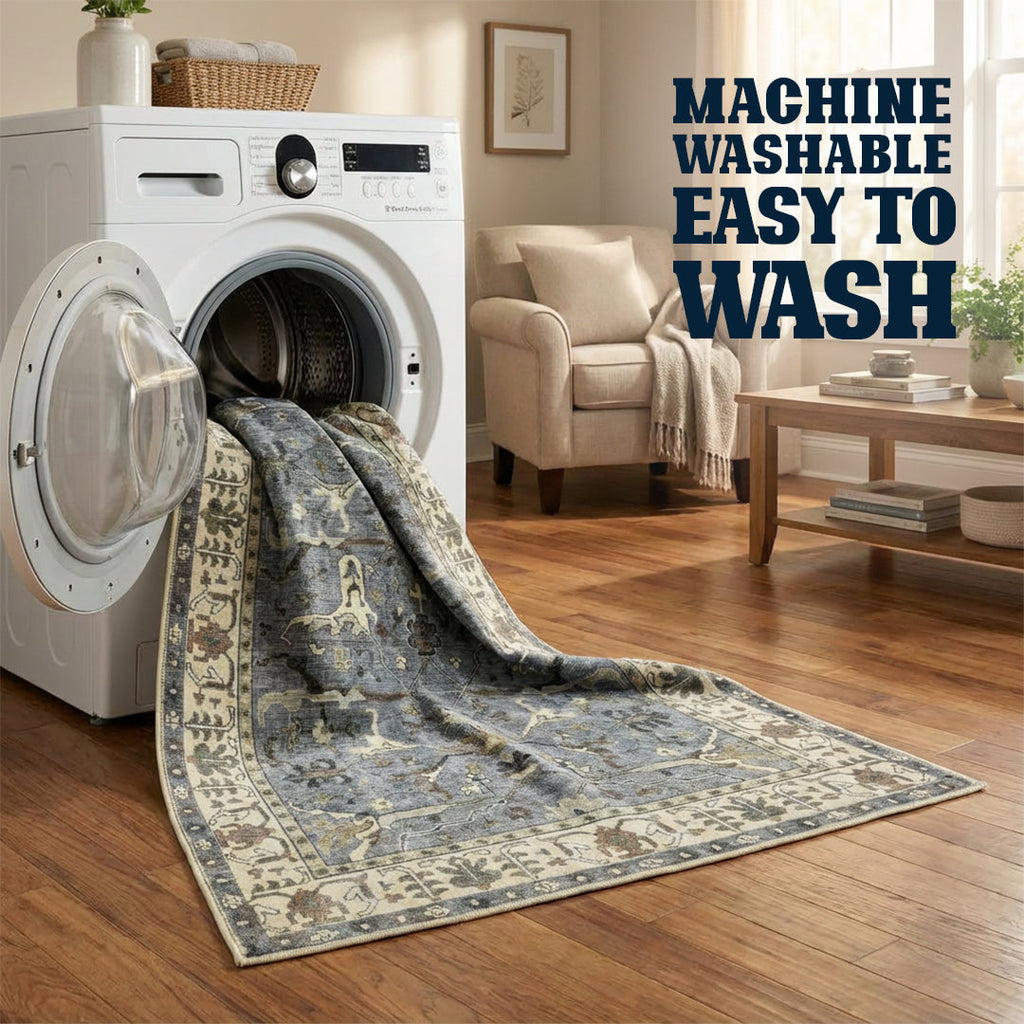 Muddy Mat Muddy Carpet Duskfall Washable Area Rugs for Living Room, Bedroom & Dining Room – Modern Soft Low Pile Non Slip Carpet – Pet Friendly Waterproof Foldable Rugs for Home