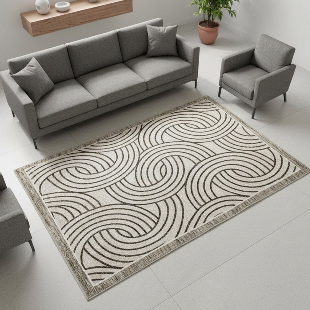 Muddy Mat Muddy Carpet Orbit Washable Area Rugs for Living Room, Bedroom & Dining Room – Modern Soft Low Pile Non Slip Carpet – Pet Friendly Waterproof Foldable Rugs for Home