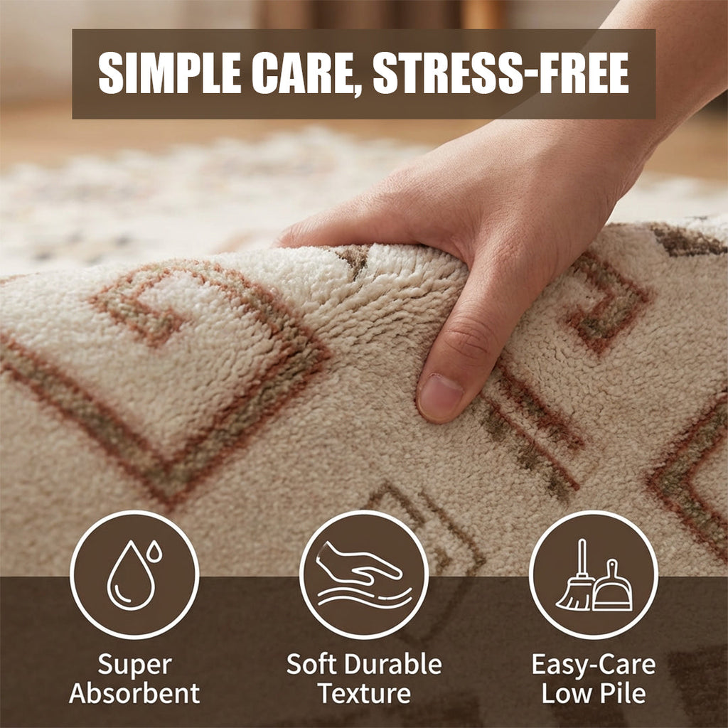 Muddy Mat Muddy Carpet Sedona Washable Area Rugs for Living Room, Bedroom & Dining Room – Modern Soft Low Pile Non Slip Carpet – Pet Friendly Waterproof Foldable Rugs for Home
