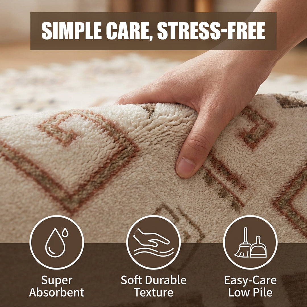 Muddy Mat Muddy Carpet Sedona Washable Area Rugs for Living Room, Bedroom & Dining Room – Modern Soft Low Pile Non Slip Carpet – Pet Friendly Waterproof Foldable Rugs for Home
