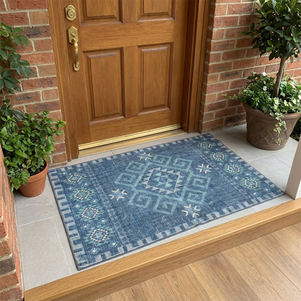 Muddy Mat Muddy Carpet Mesa Washable Area Rugs for Living Room, Bedroom & Dining Room – Modern Soft Low Pile Non Slip Carpet – Pet Friendly Waterproof Foldable Rugs for Home