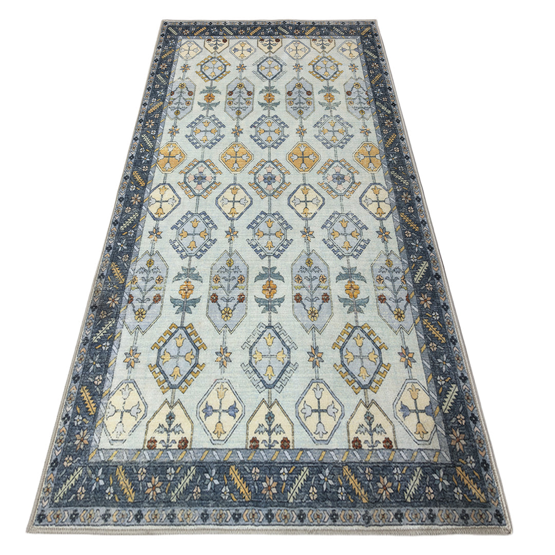 Muddy Mat Muddy Carpet Celeste Washable Area Rugs for Living Room, Bedroom & Dining Room – Modern Soft Low Pile Non Slip Carpet – Pet Friendly Waterproof Foldable Rugs for Home